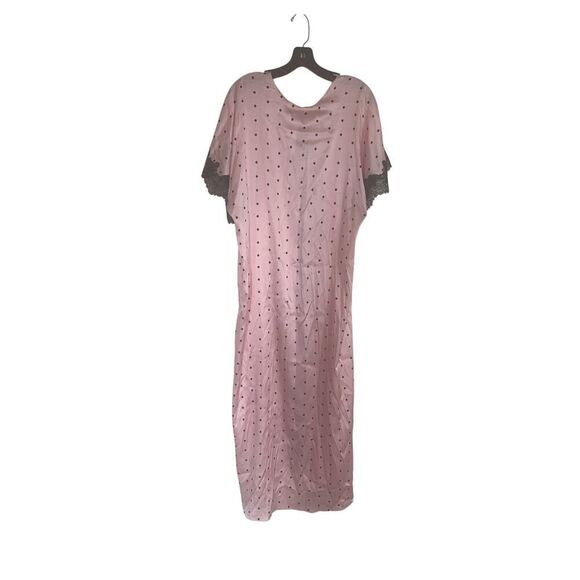Christine Lingerie Polka-Dot Lace-Trim Silk Robe One size - Picture 6 of 6
